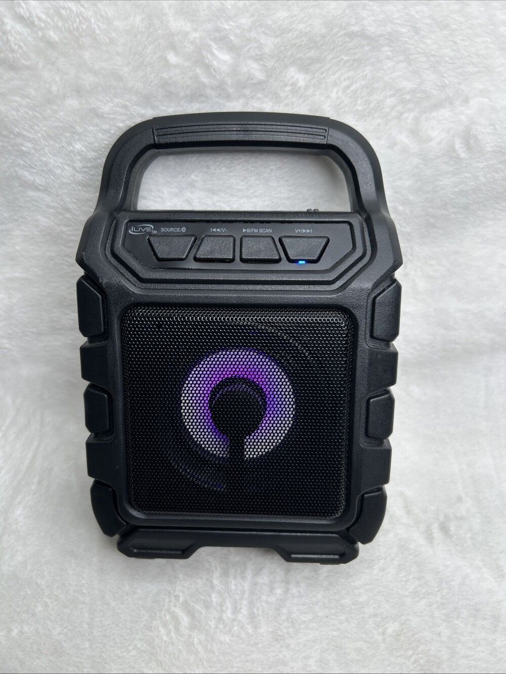 iLive Wireless Tailgate Speaker ISB199B Black Lights Up No Charging Cable